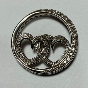 Sterling Silver Genuine Diamonds 💎 Pendant. 1 inch diameter